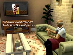 奶奶在 Sims 4 中给脚和口交